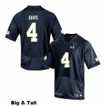 Notre Dame Fighting Irish Men's Avery Davis #4 Navy Under Armour Authentic Stitched Big & Tall College NCAA Football Jersey SCH4899YB